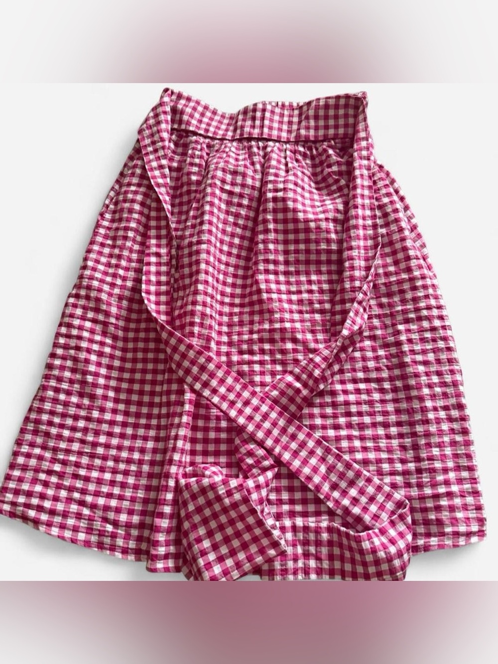 Zara Pink Gingham A-Line Skirt